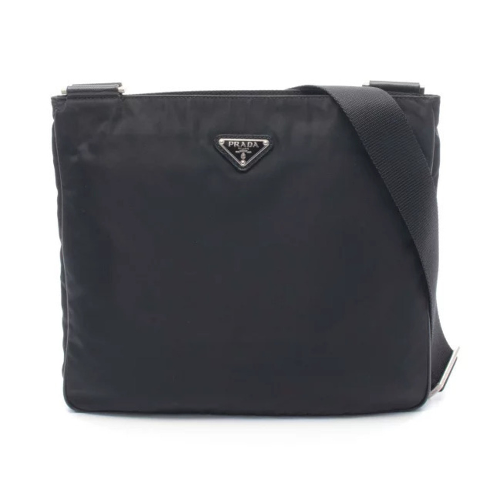 Prada TESSUTO Saffiano Shoulder Bag Saffiano Leather Black